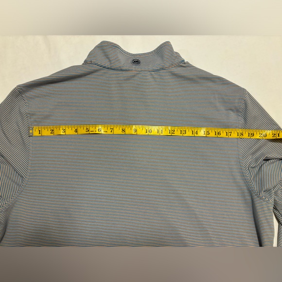 Southern Tide, Tide to Trail, Cruiser, blue & peach/pink stripe quarter zip, XL - Picture 8 of 12